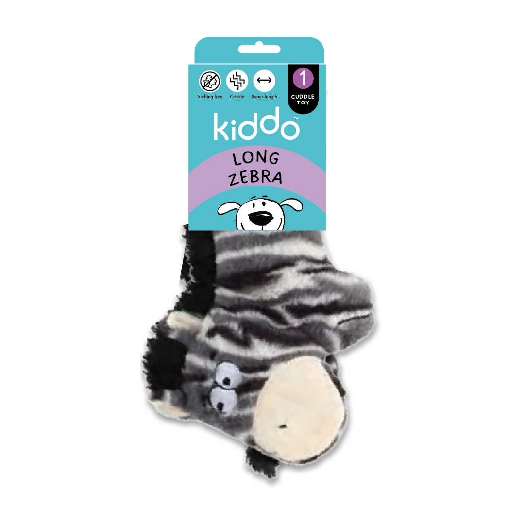 Kazoo Kiddo Long Zebra Dog Toy