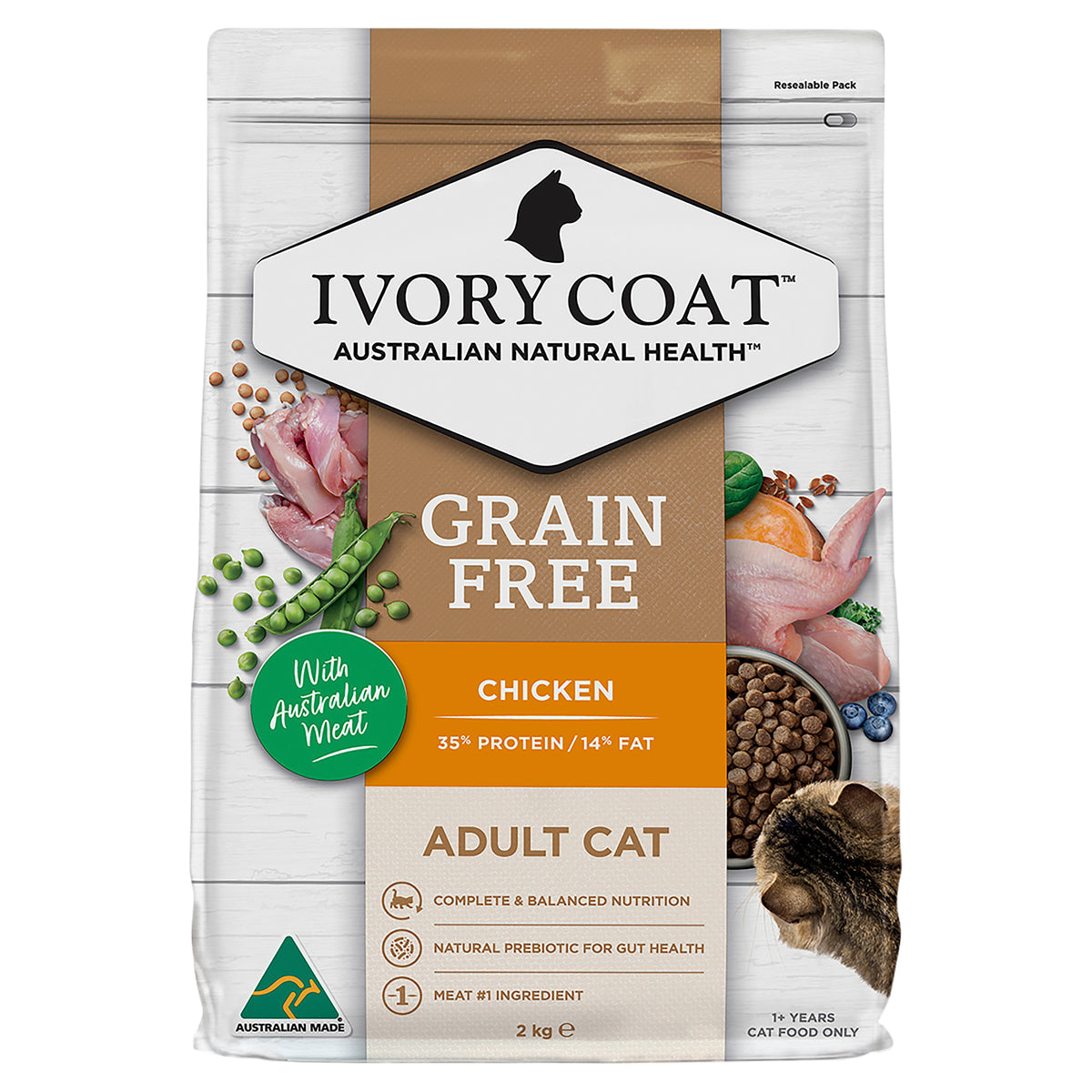 Ivory Coat Grain Free Adult Cat Chicken Dry Food 2kg