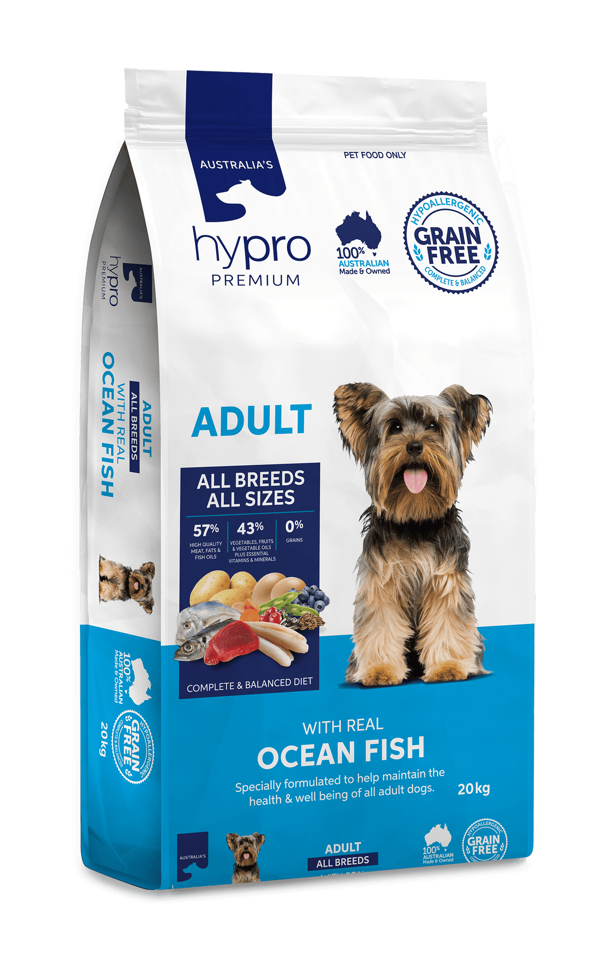 Hypro Premium Grain Free Adult Ocean Fish Dry Dog Food 20kg