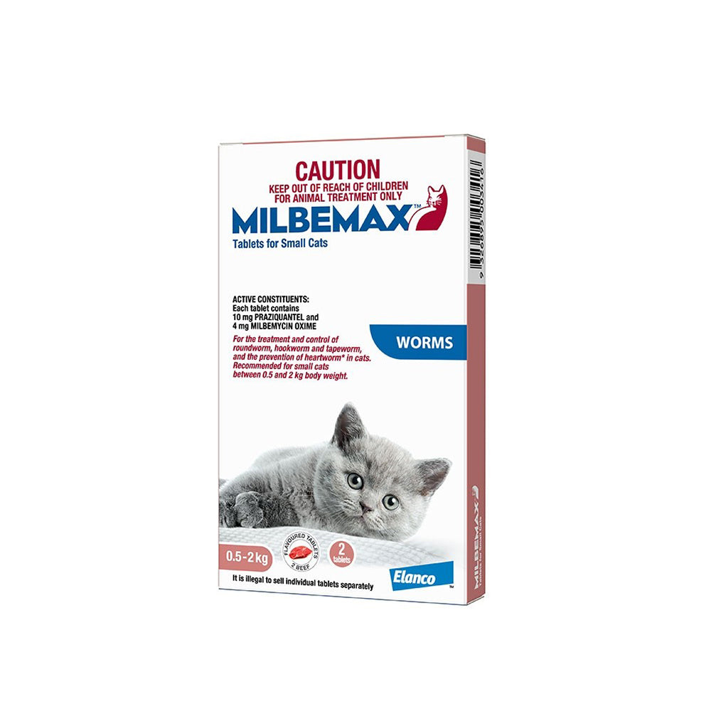 Milbemax Allwormer for Small Cats 0.5-2kg 2 Tablets