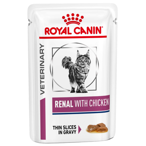 Royal Canin Veterinary Diet Feline Renal with Chicken Pouch Wet Cat Food