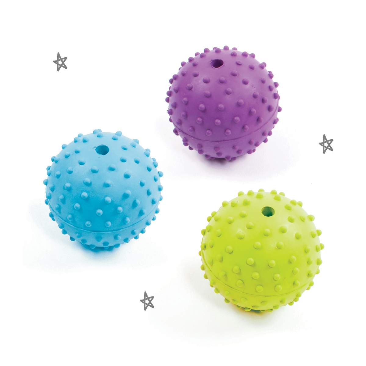 KAZOO RUBBER STUDDED BALL MED