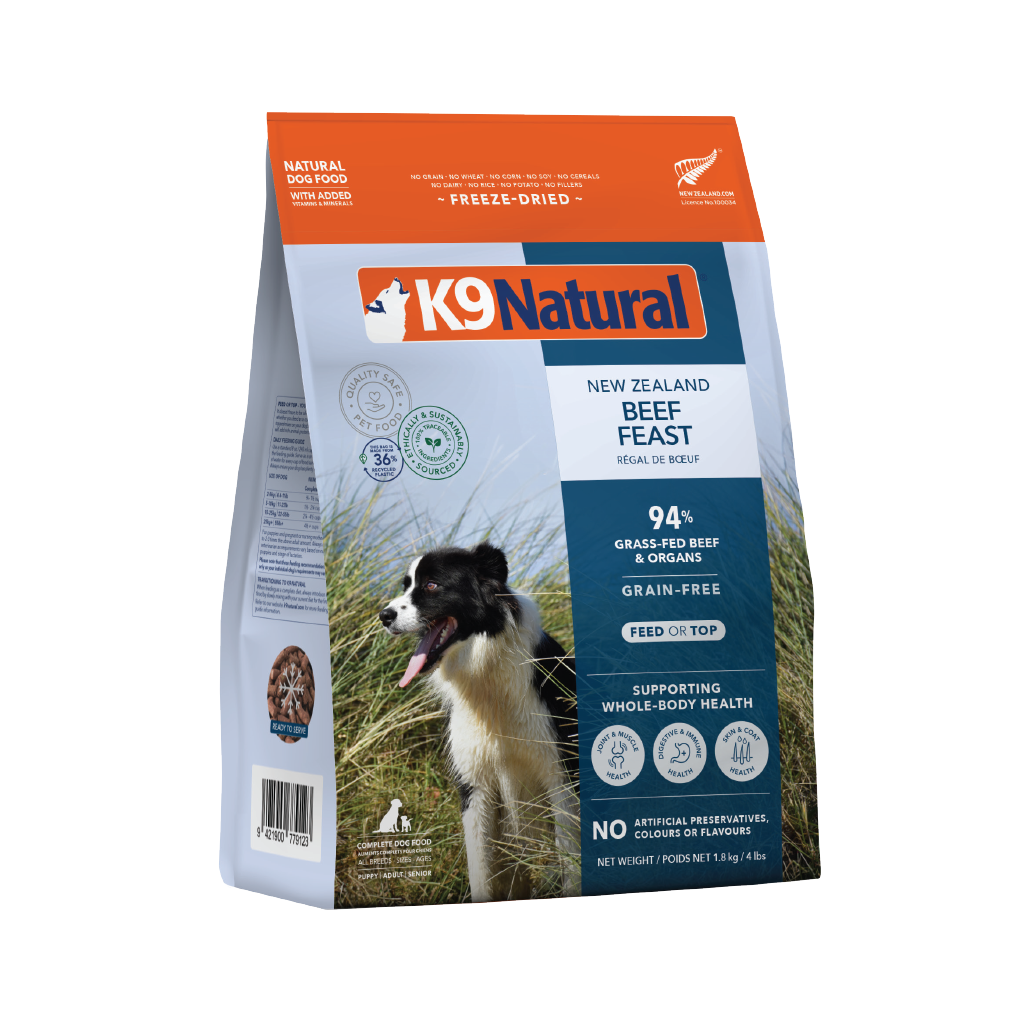 K9 Natural Beef Feast Freeze Dried Dog Food 1.8kg