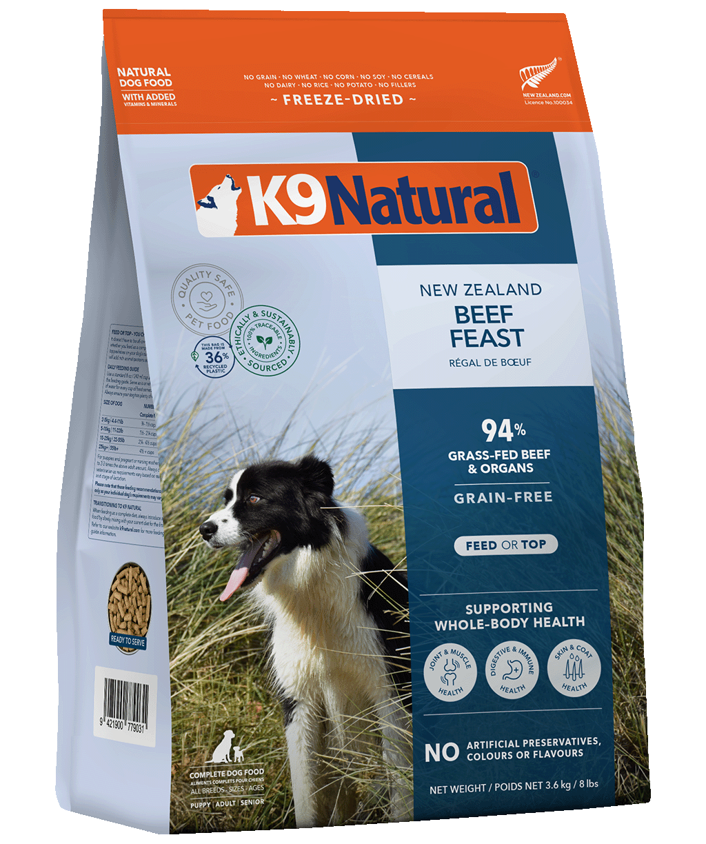 K9 Natural Beef Feast Freeze Dried Dog Food 3.6kg