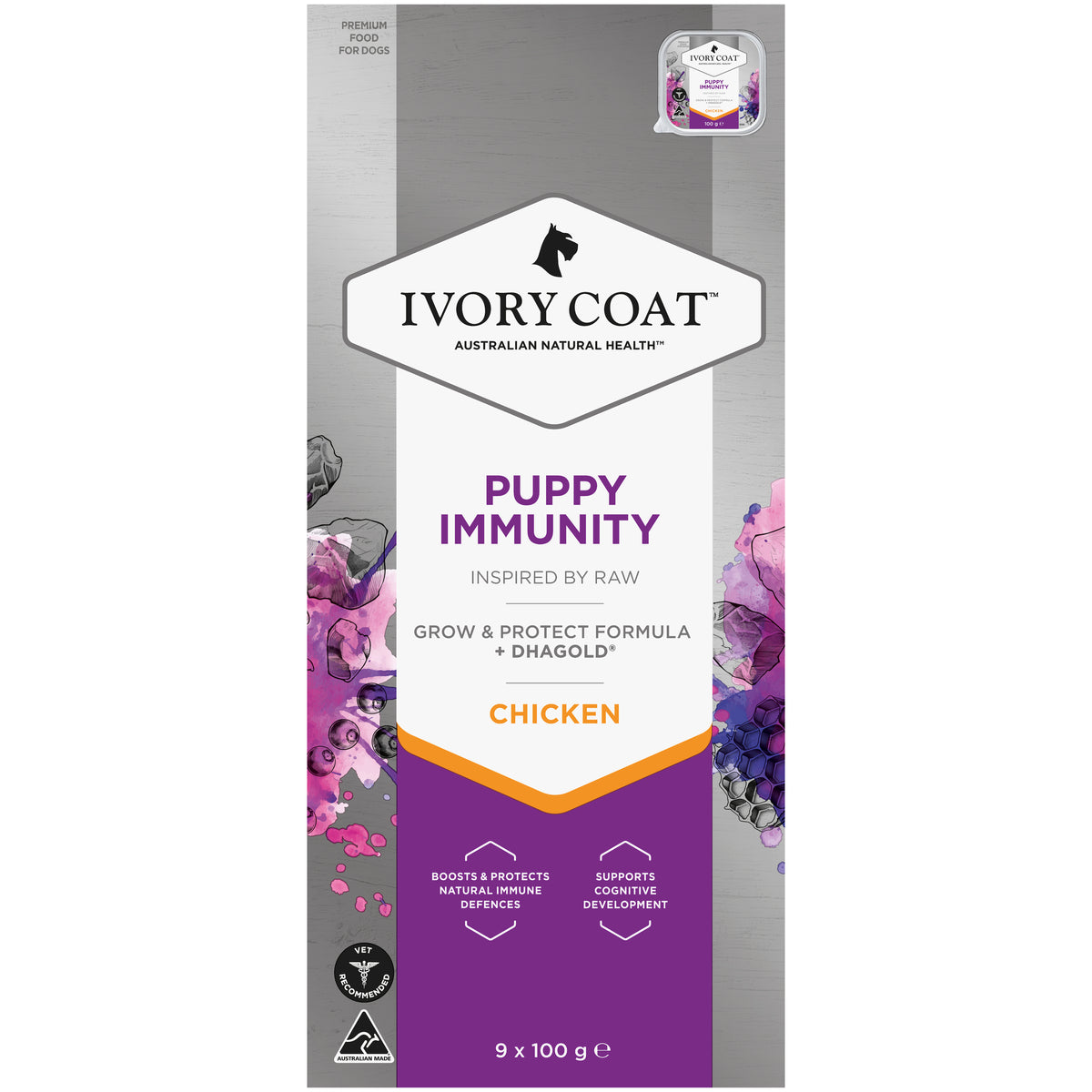 Ivory Coat Raw Health Puppy Immunity Wet Dog Food 100g