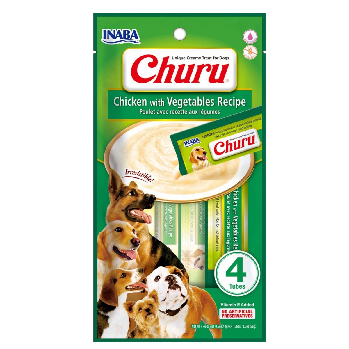 Inaba Churu Dog Treat Chicken with Vegetables 4 x 14g