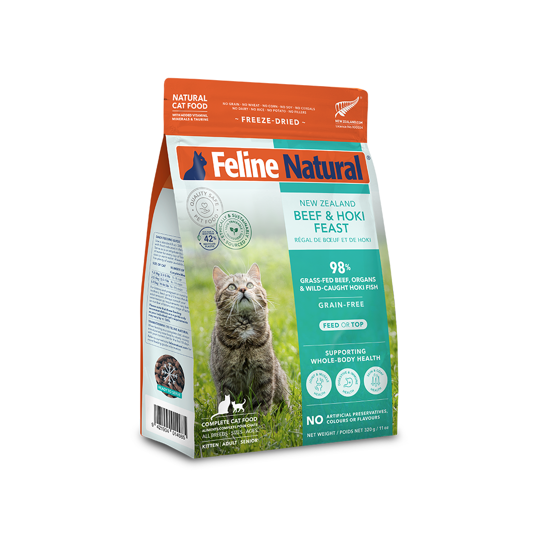 Feline Natural Beef & Hoki Feast Freeze Dried Cat Food 320g