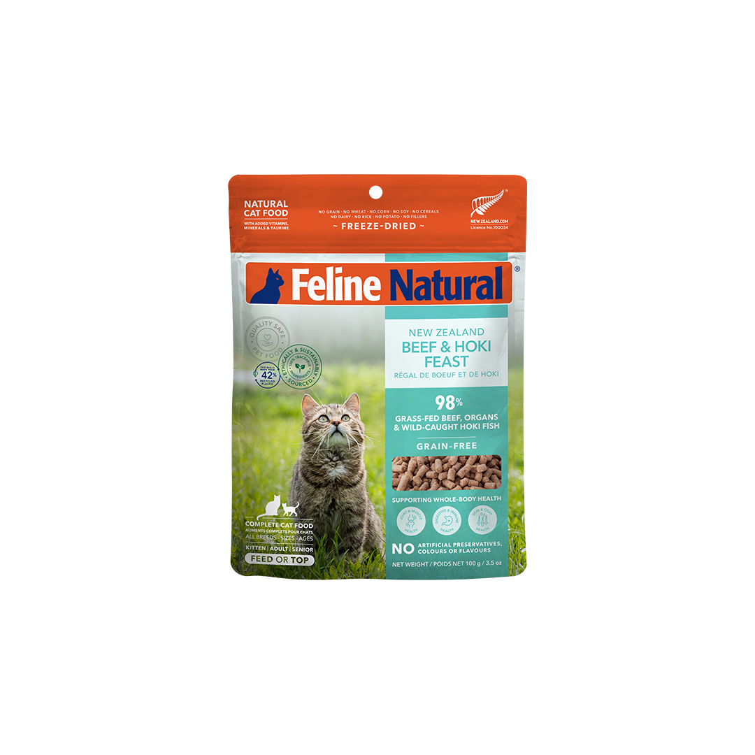 Feline Natural Beef & Hoki Feast Freeze Dried Cat Food 100g