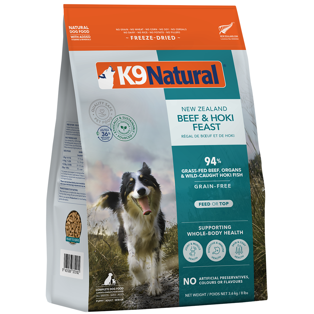 K9 Natural Freeze Dried Beef & Hoki Feast Dog Food 3.6kg