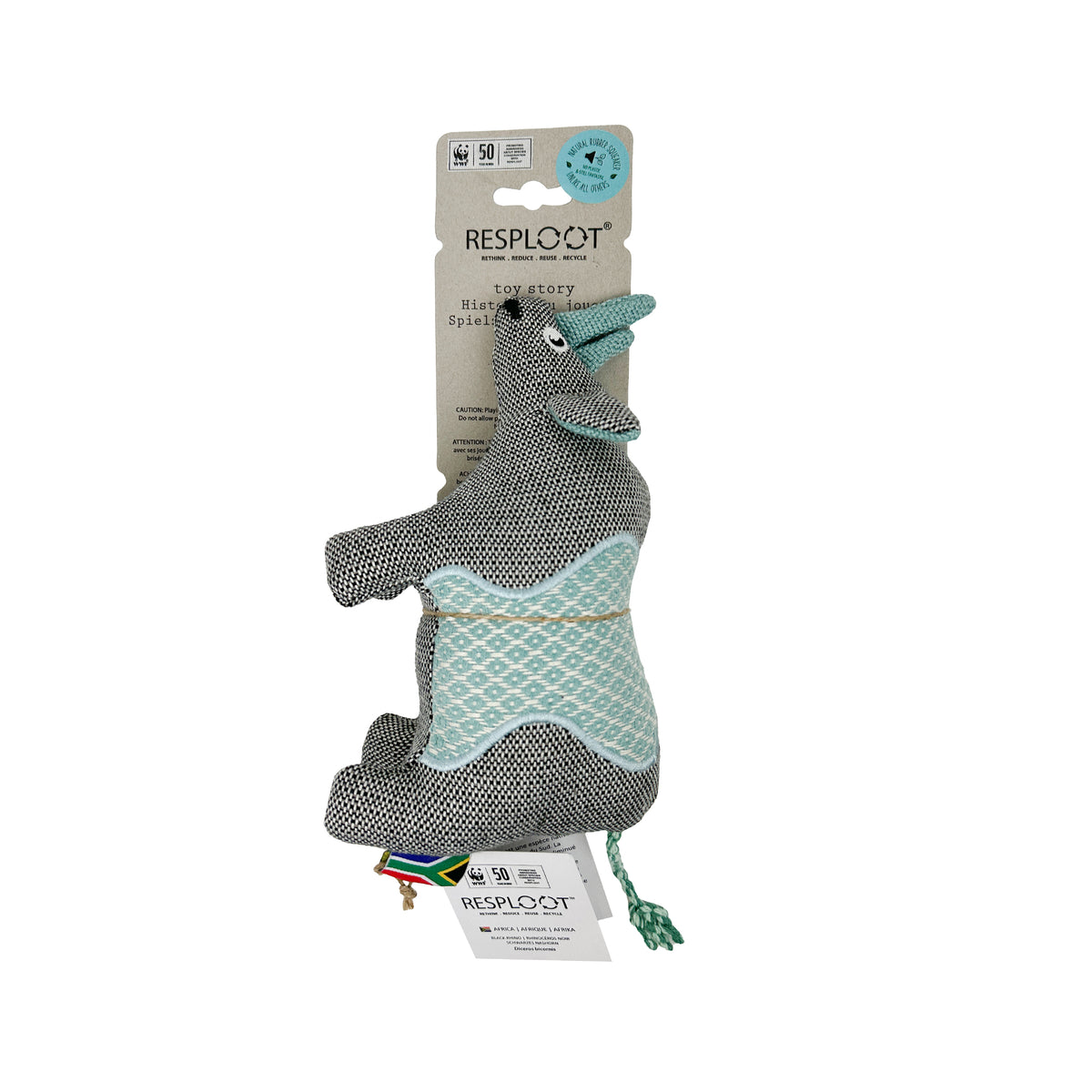 Resploot Black Rhino Dog Toy