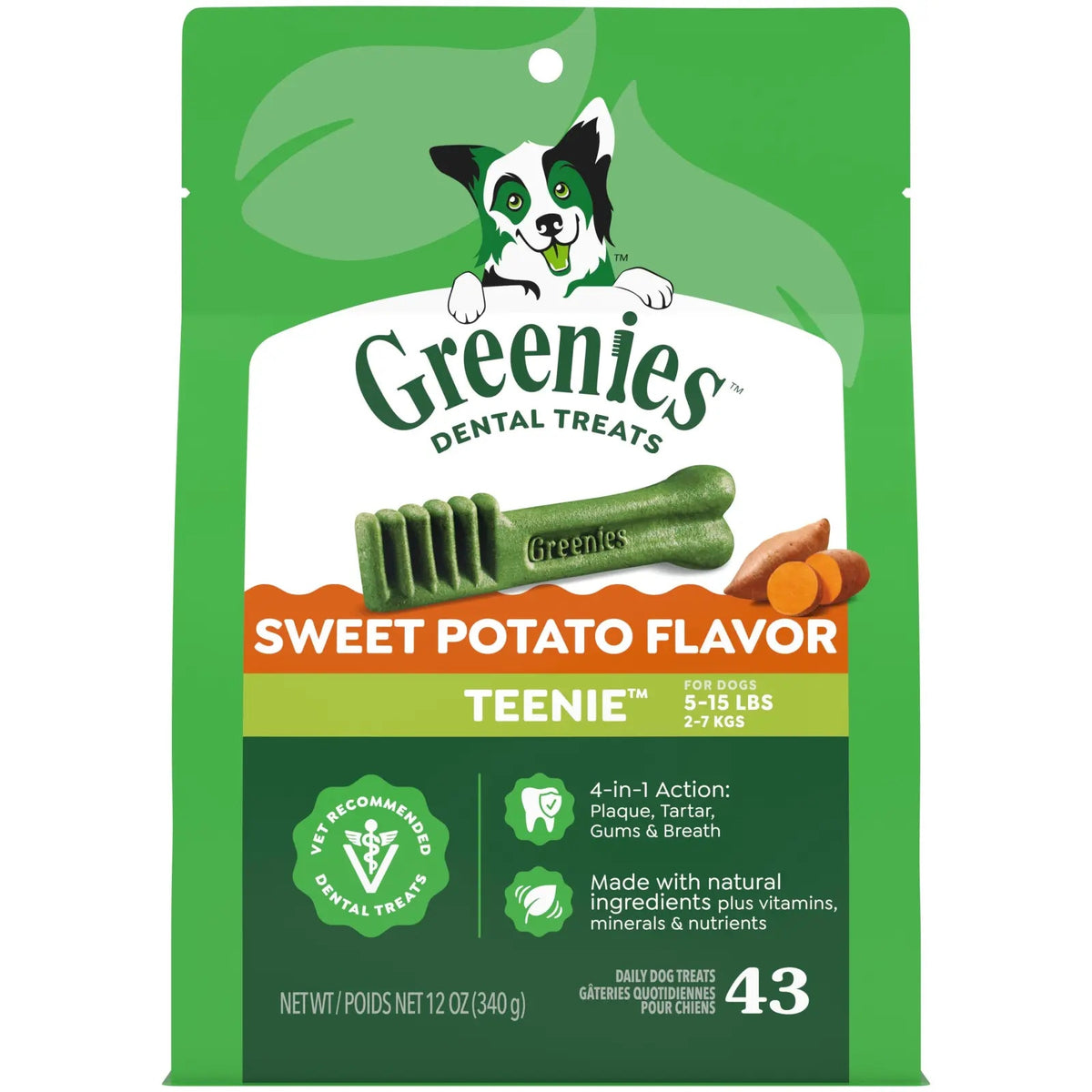 Greenies Sweet Potato Teenie Dog Dental Treats 340g