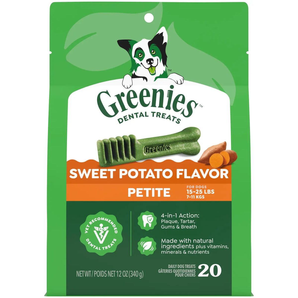 Greenies Sweet Potato Petite Dog Dental Treats 340g
