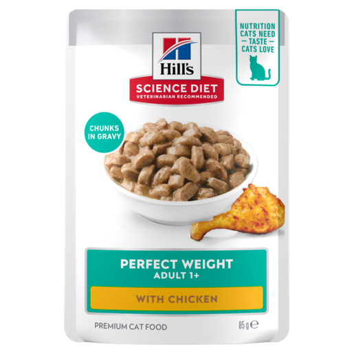 Hill's Science Diet Adult Perfect Weight with Chicken Cat Food pouches 12x85g