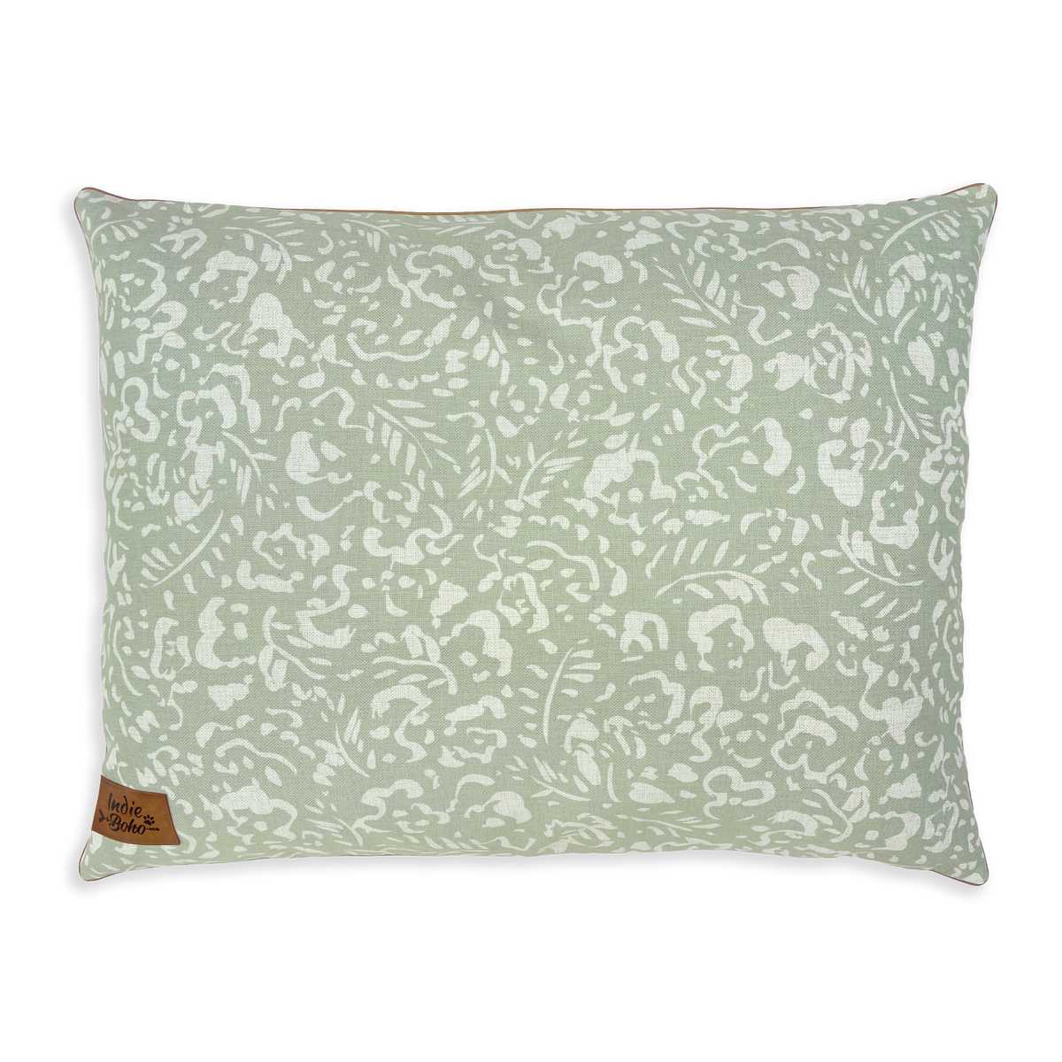 Indie Boho Neutral Brushstrokes Boucle Dog Bed Sage XL