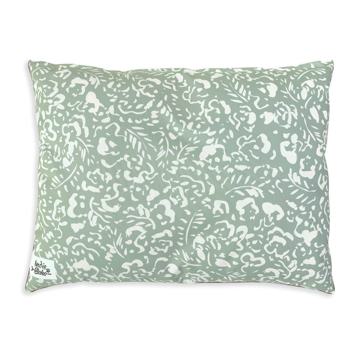 Indie Boho Neutral Brushstrokes Water Resistant Dog Bed Sage Large
