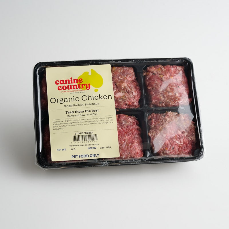Canine Country Organic Chicken BARF Raw Dog Food Tray 1kg