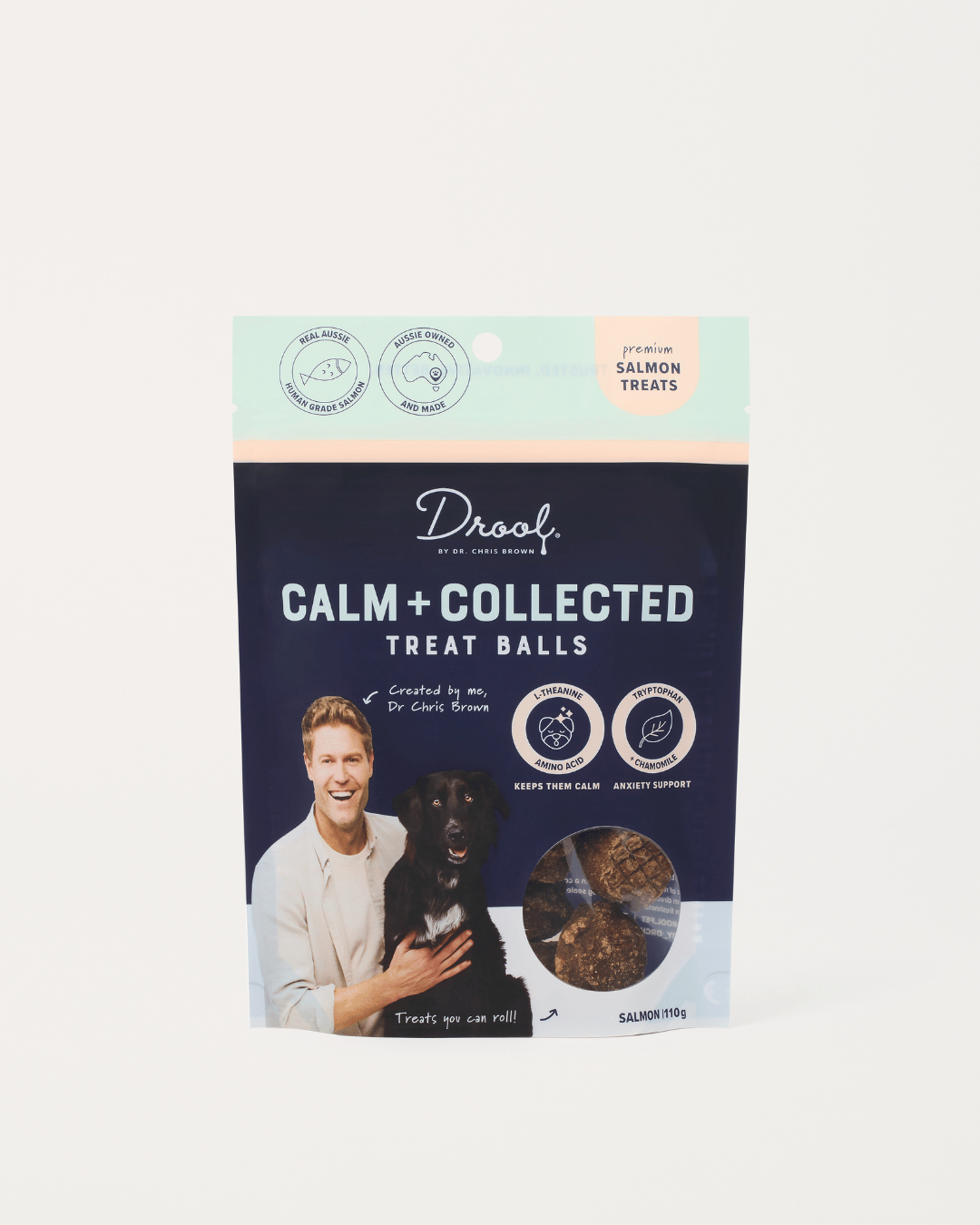 Drool Calm + Collected Salmon Dog Treats 110g