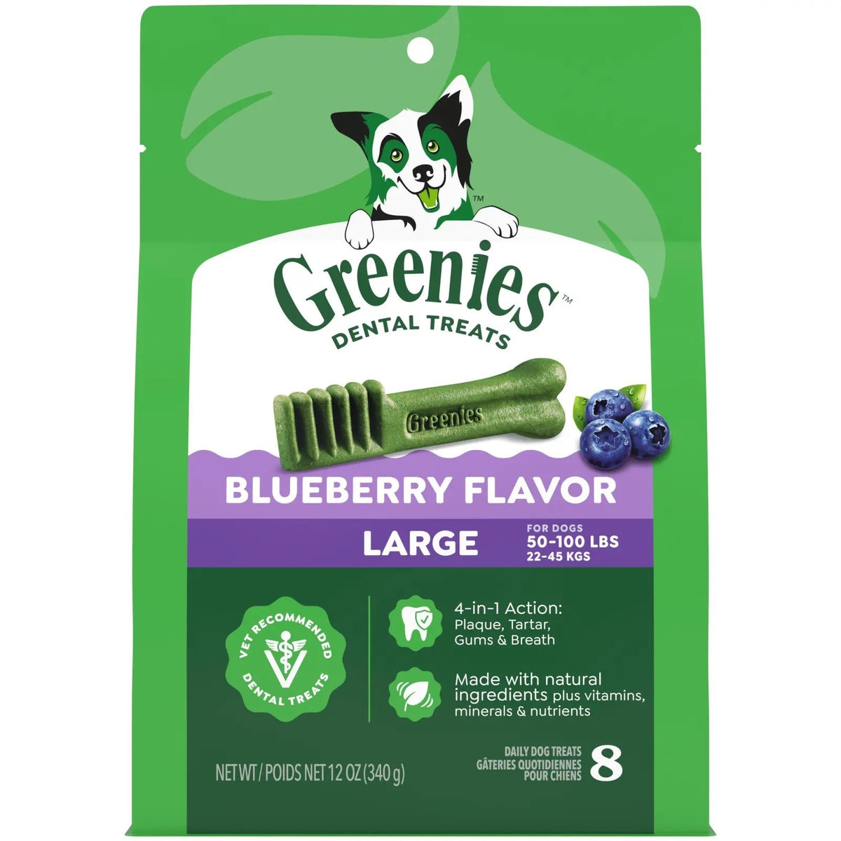 Greenies Blueberry Large Dog Dental Treats 340g