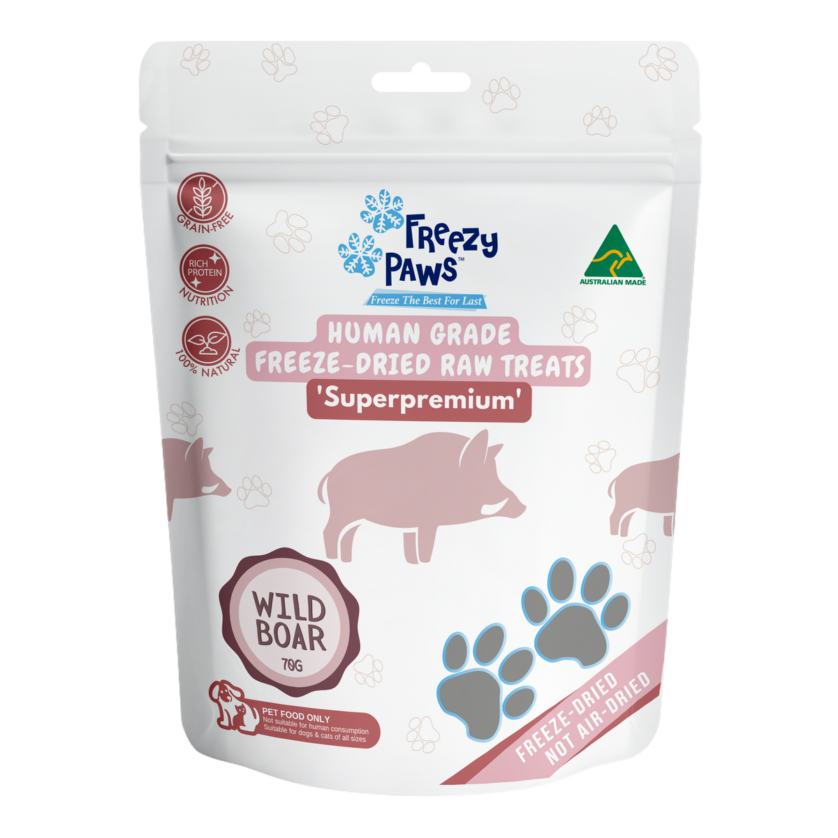 Freezy Paws Freeze Dried Wild Boar Pet Treats 70g