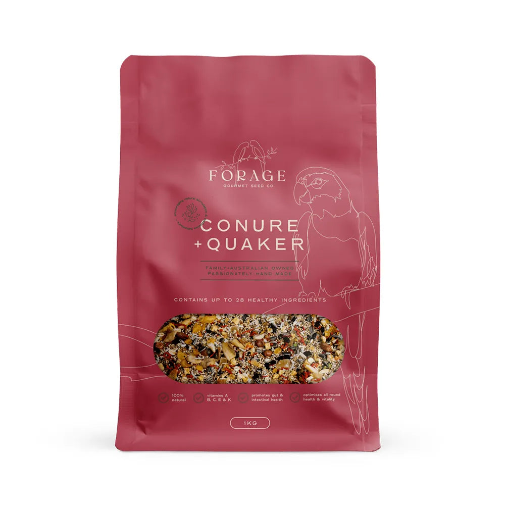Forage Gourmet Conure & Quaker Bird Seed 1kg
