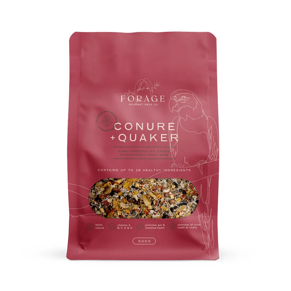 Forage Gourmet Conure & Quaker Bird Seed 500g