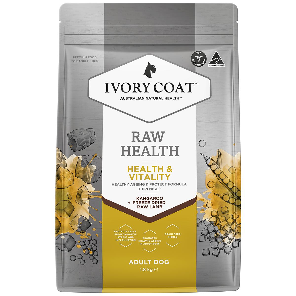 Ivory Coat Raw Health Longevity Adult Dry Dog Food 1.8kg