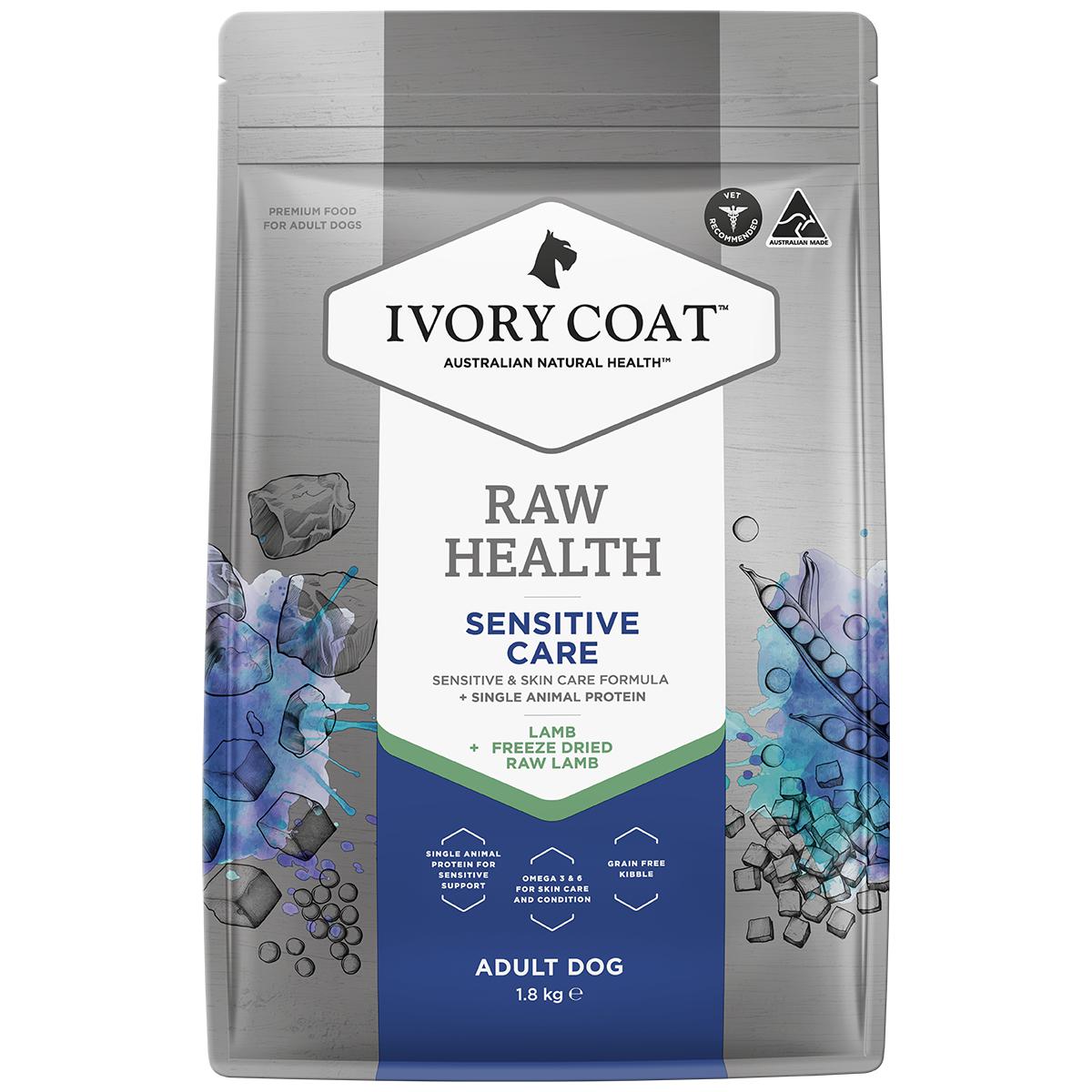 Ivory Coat Raw Health Sensitive Adult Dry Dog Food 1.8kg