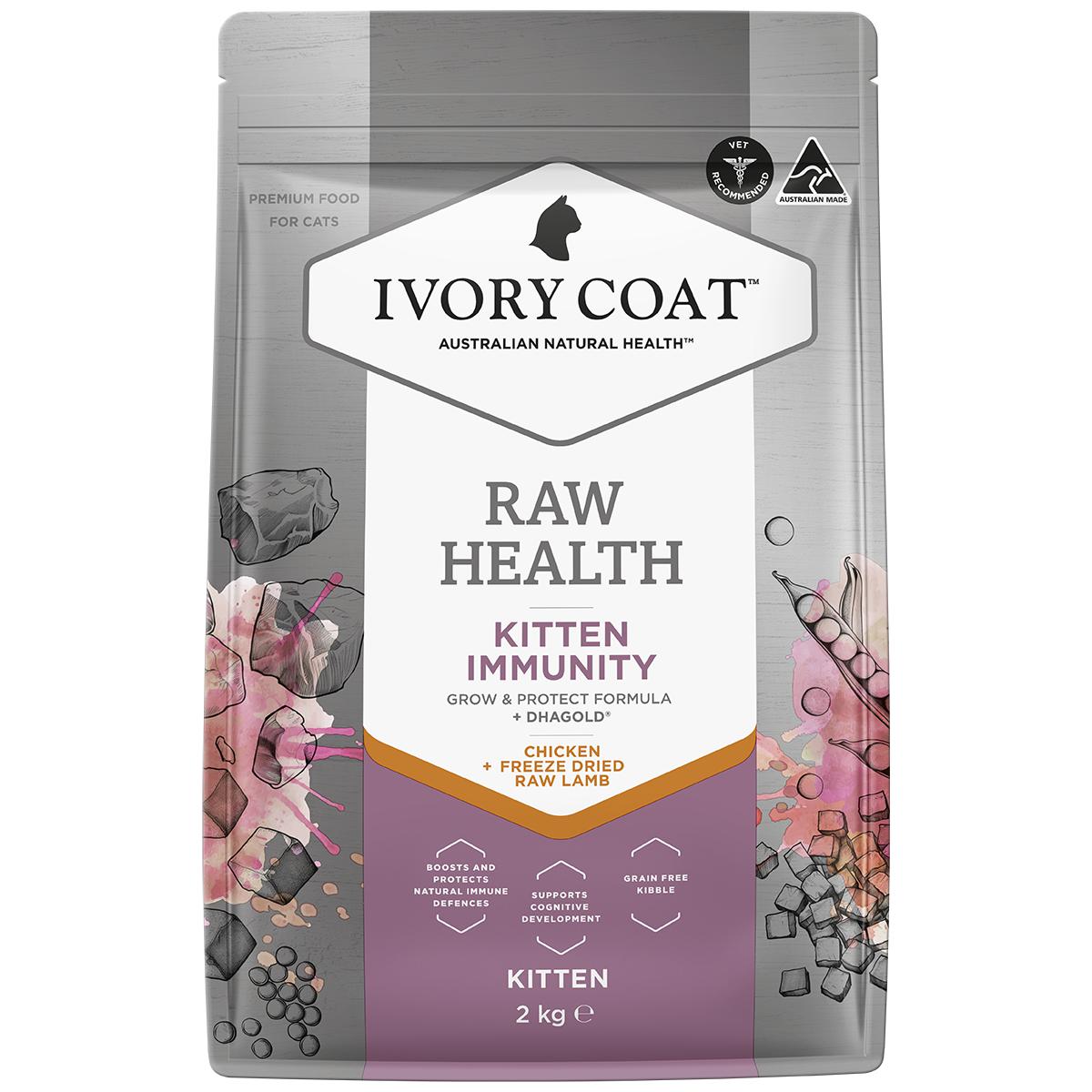Ivory Coat Raw Health Immunity Kitten Dry Cat Food 2kg