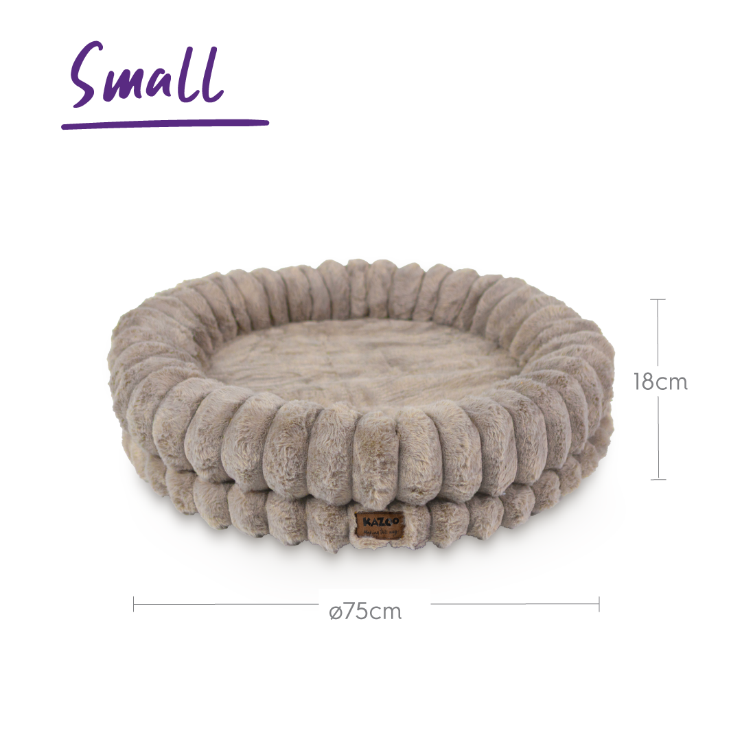 Kazoo Donut Snuggle Dog Bed Beige Small
