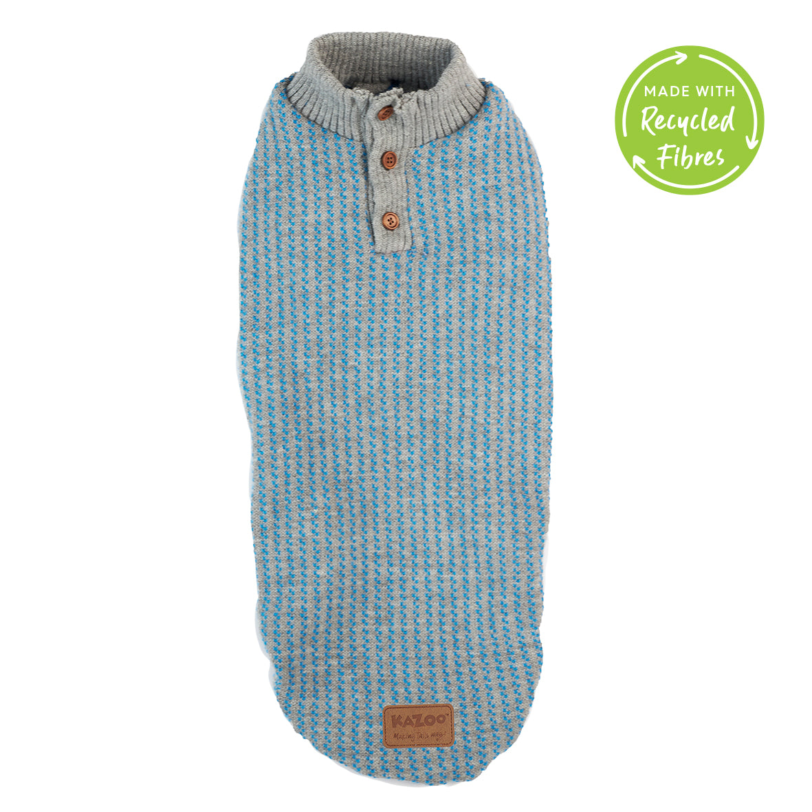 Kazoo Blue Button Up Knit Dog Jumper XS 33cm