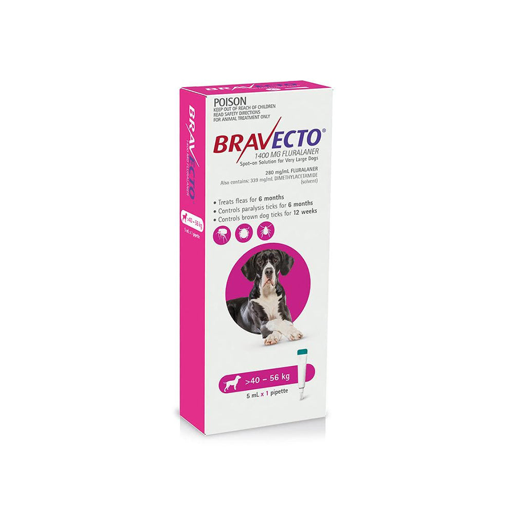 Bravecto Spot-On for Dogs 40-56kg Pink 1 Pack