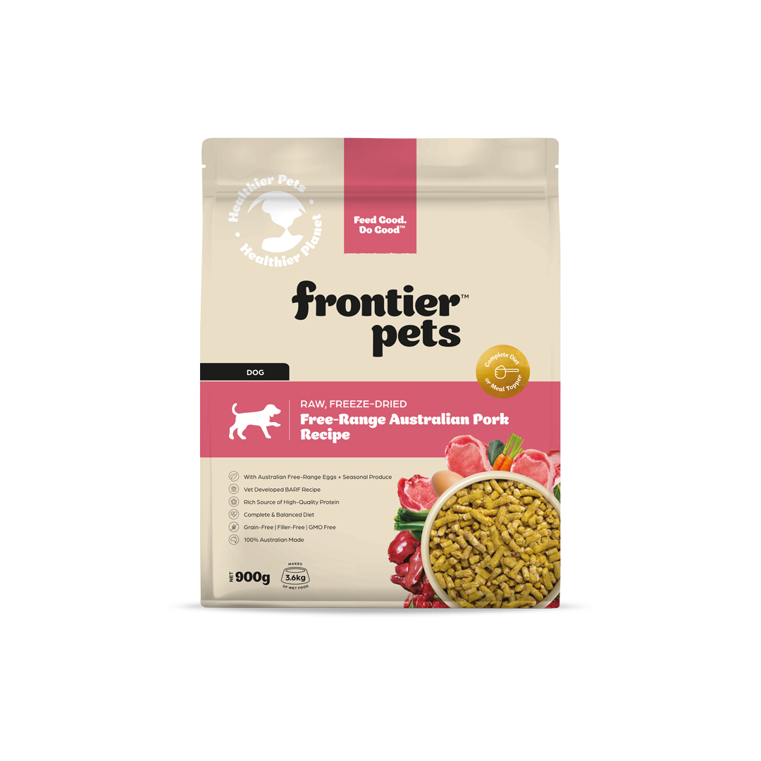 Frontier Pets Free-Range Pork Raw Freeze-Dried Adult Dog Food 900g