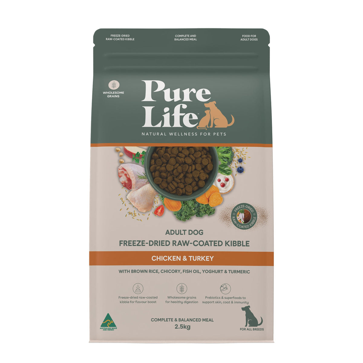PureLife Freeze Dried Chicken & Turkey Dog Food 2.5kg