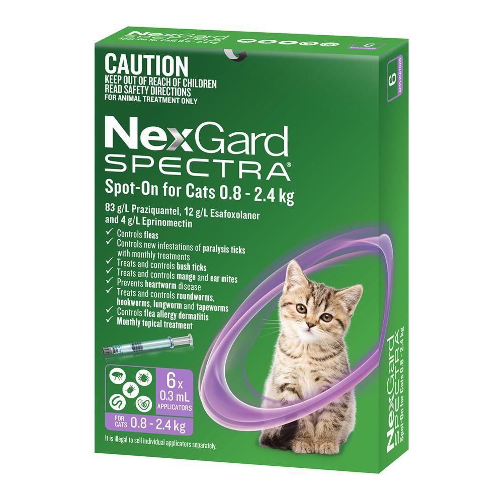 NexGard Spectra Spot-On for Cats 0.8-2.4kg 6 Pack