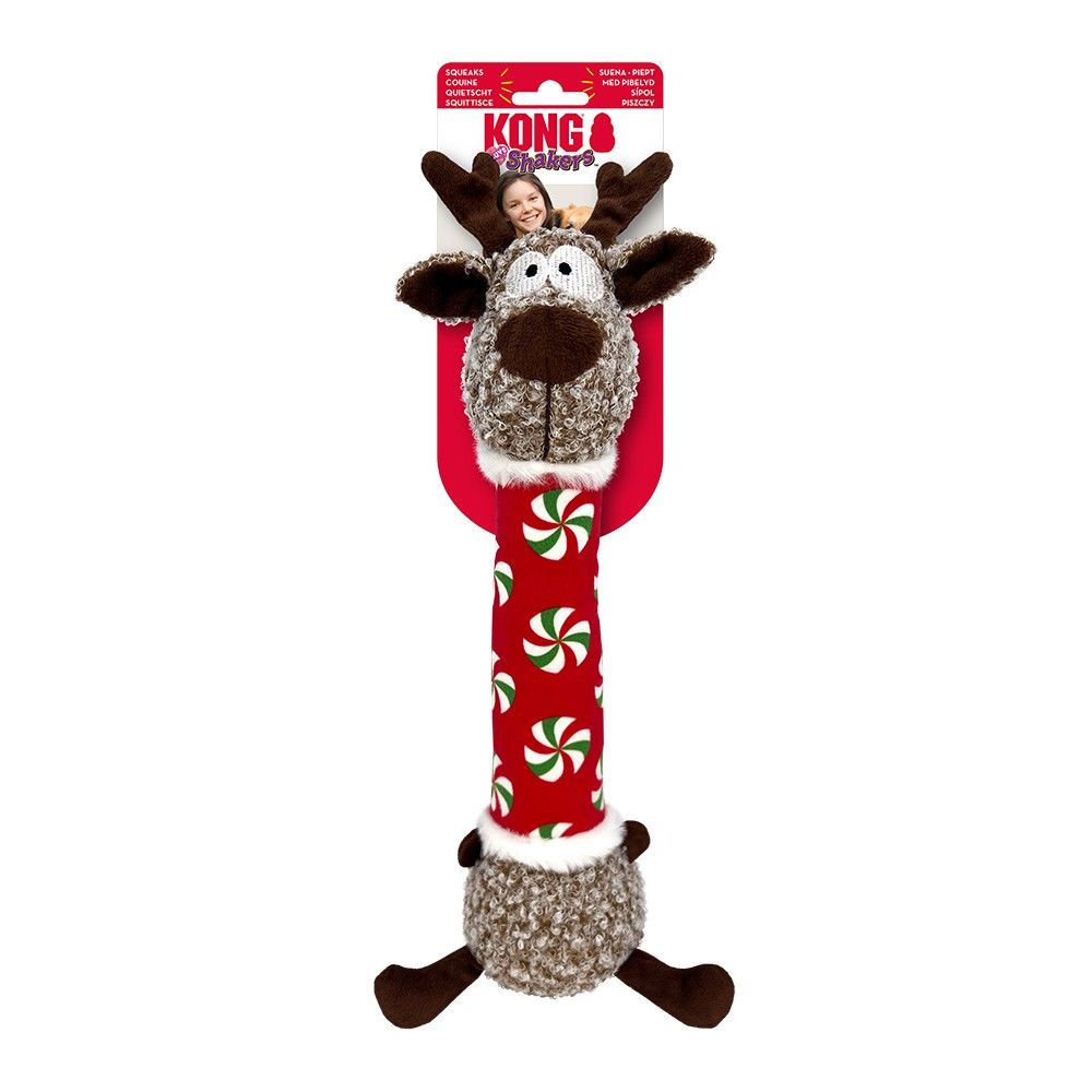 KONG Holiday Shakers Luvs Reindeer Dog Toy Medium