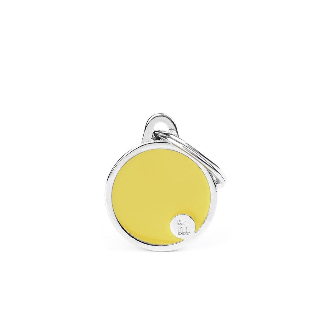 My Family Basic Handmade Circle ID Tag Yellow Small