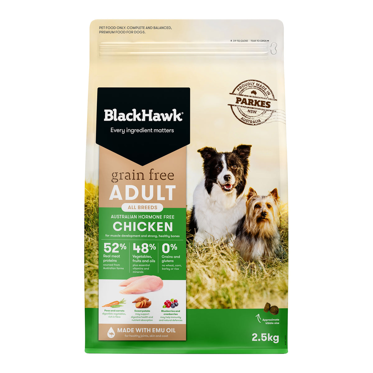 Black Hawk Grain Free Chicken Adult Dry Dog Food 2.5kg