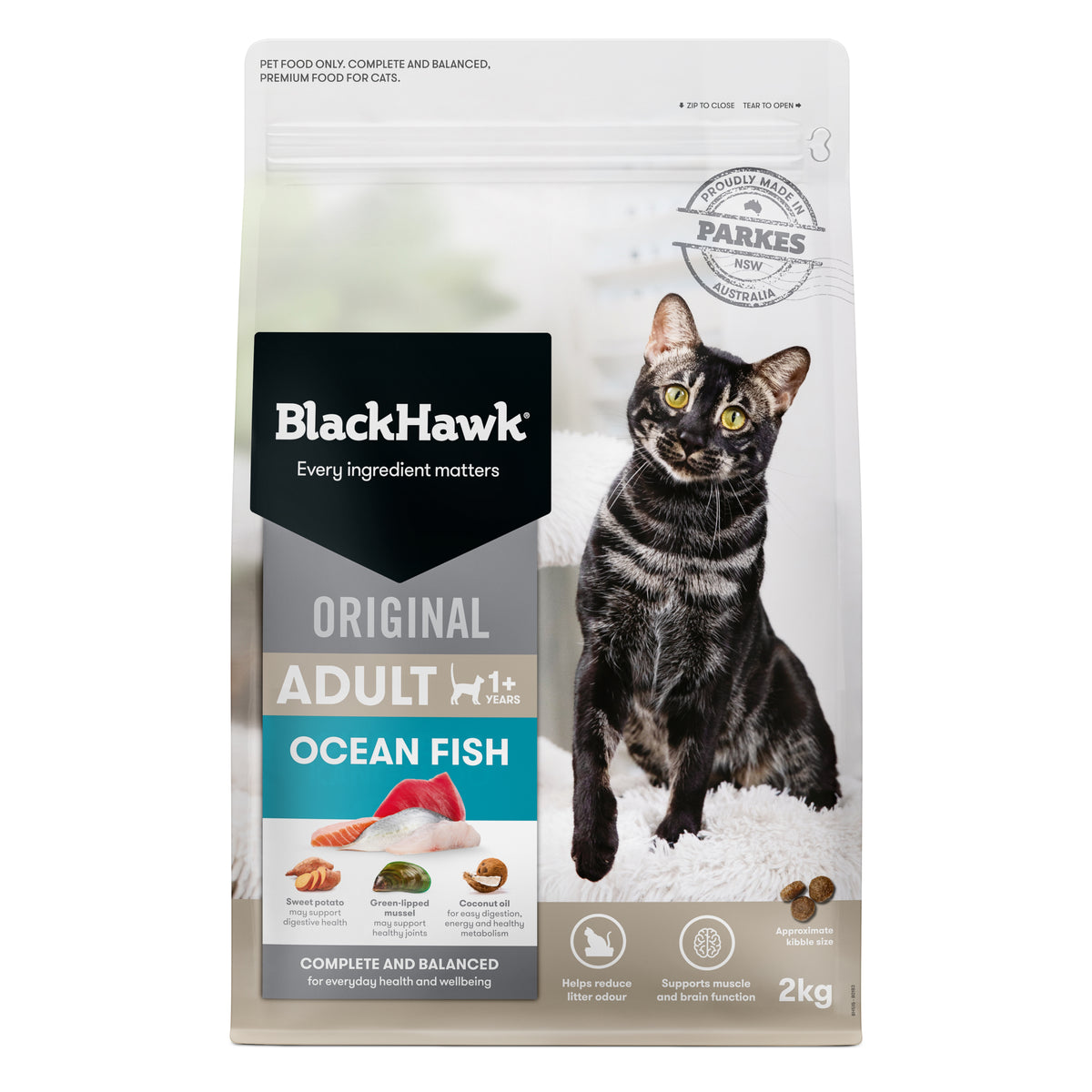 Black Hawk Original Ocean Fish Adult Dry Cat Food 4kg