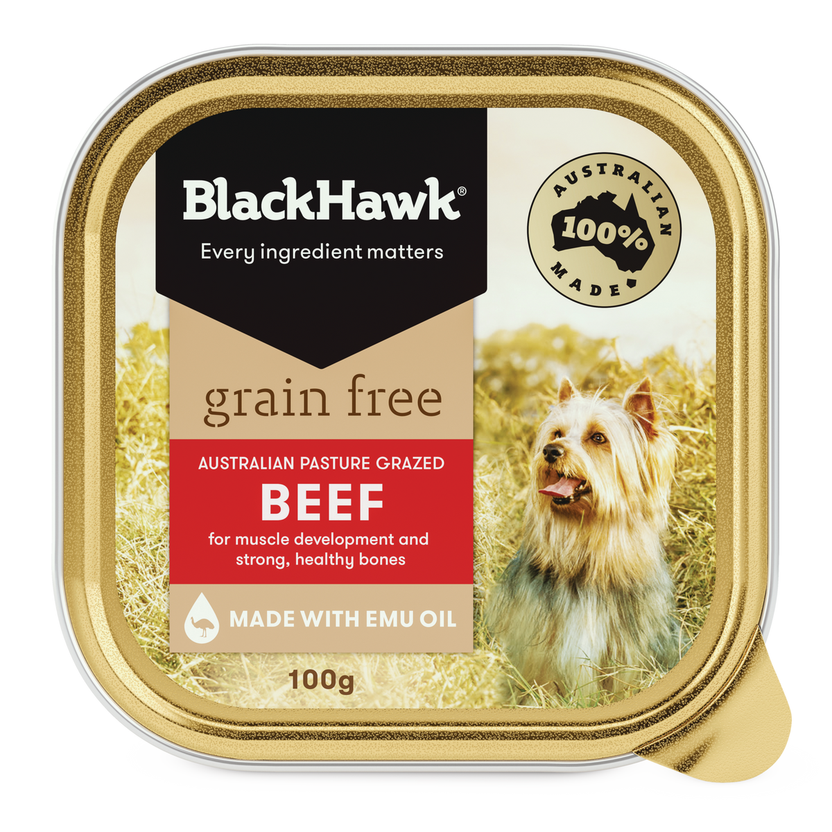 Black Hawk Grain Free Beef Wet Dog Food Trays 9 x 100g