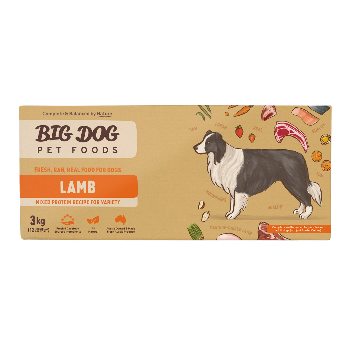 Big Dog BARF Lamb raw dog food 3kg