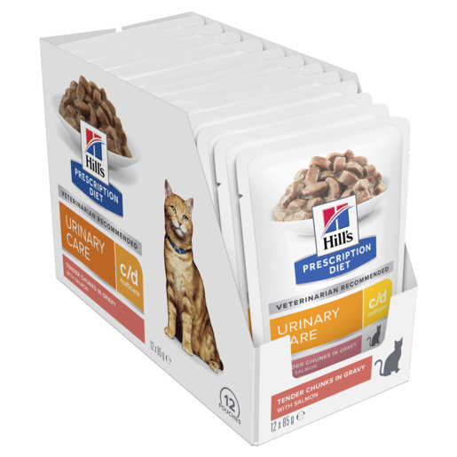 Hill's Prescription Diet c/d Multicare Urinary Care Salmon Cat Food Pouches 12x85g
