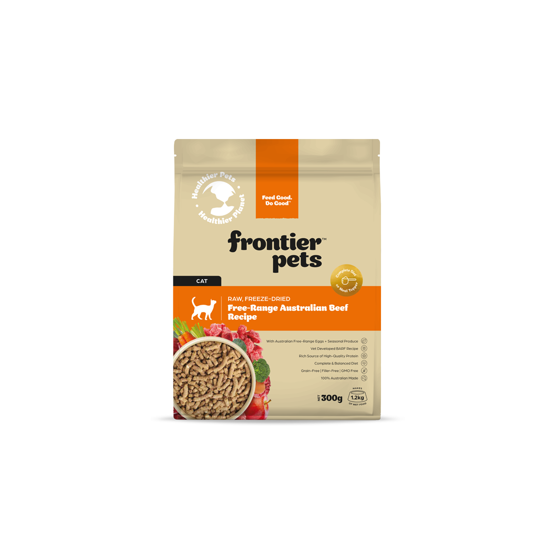 Frontier Pets Free-Range Beef Raw Freeze-Dried Cat Food 300g