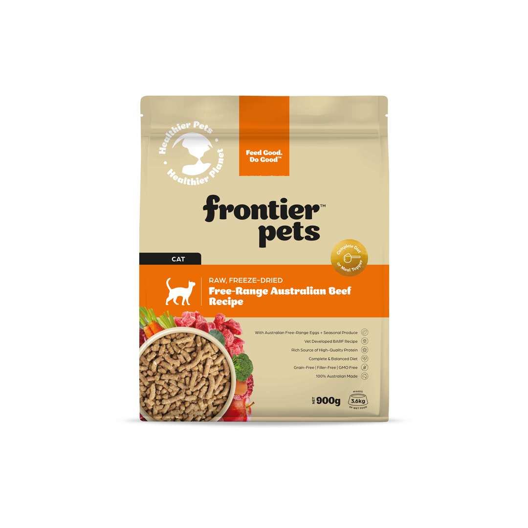 Frontier Pets Free-Range Beef Raw Freeze-Dried Cat Food 900g