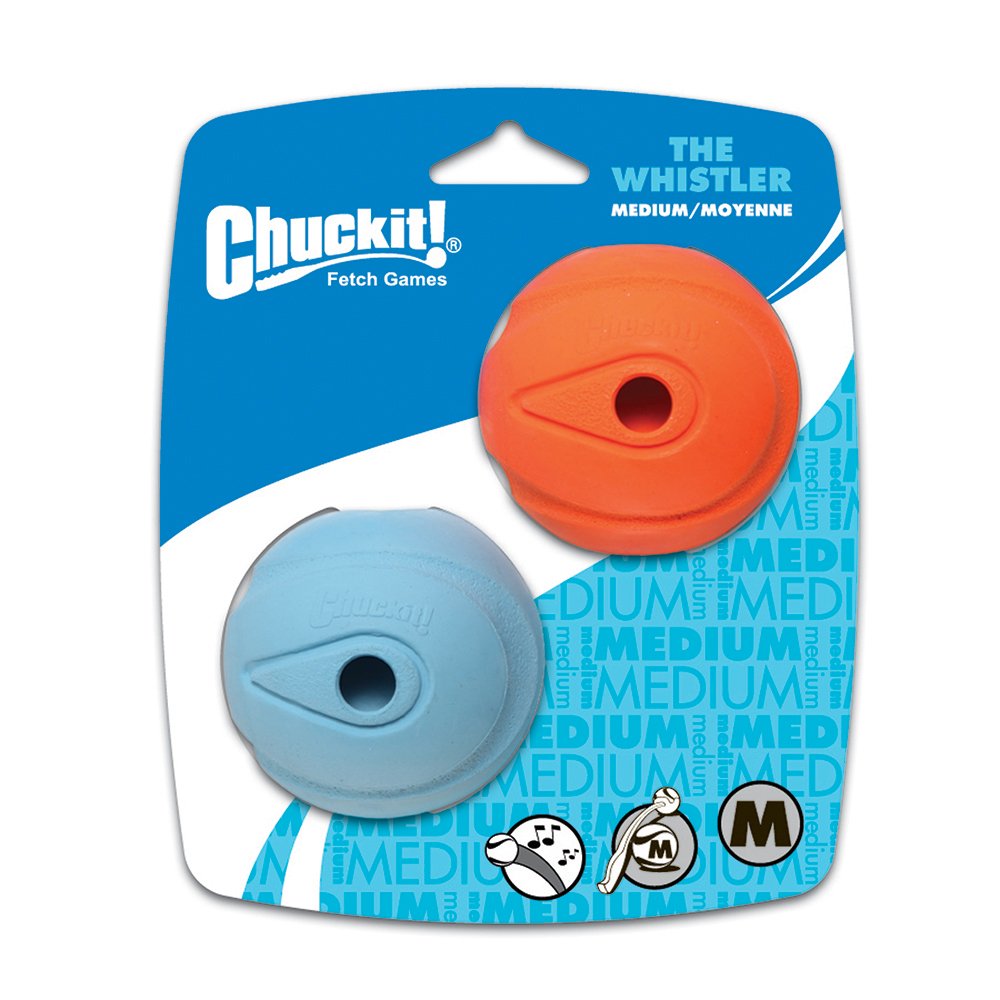 CHUCKIT WHISTLER BALL MED 2PK
