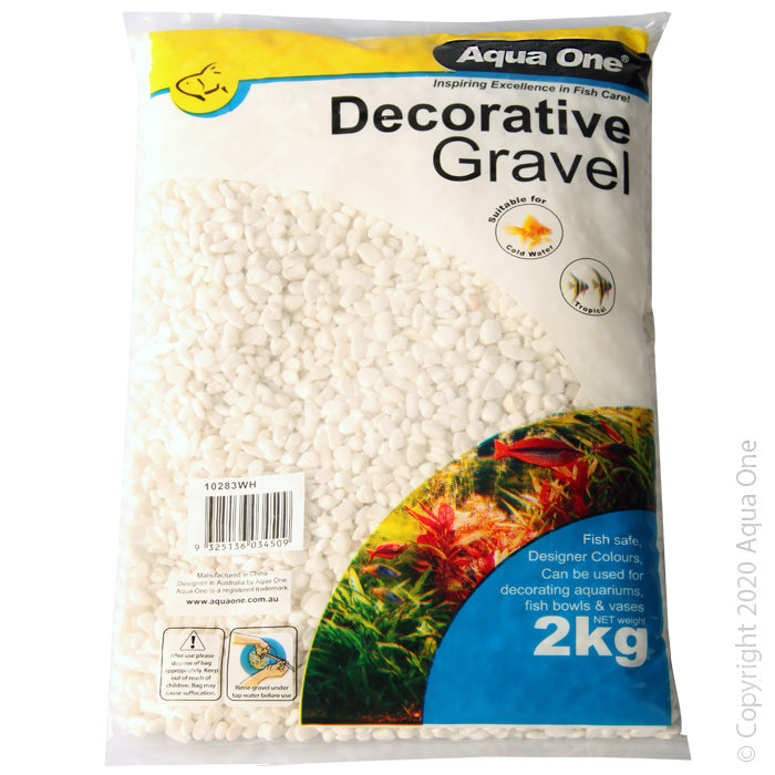 Aqua One Decorative Gravel White 7mm 2kg
