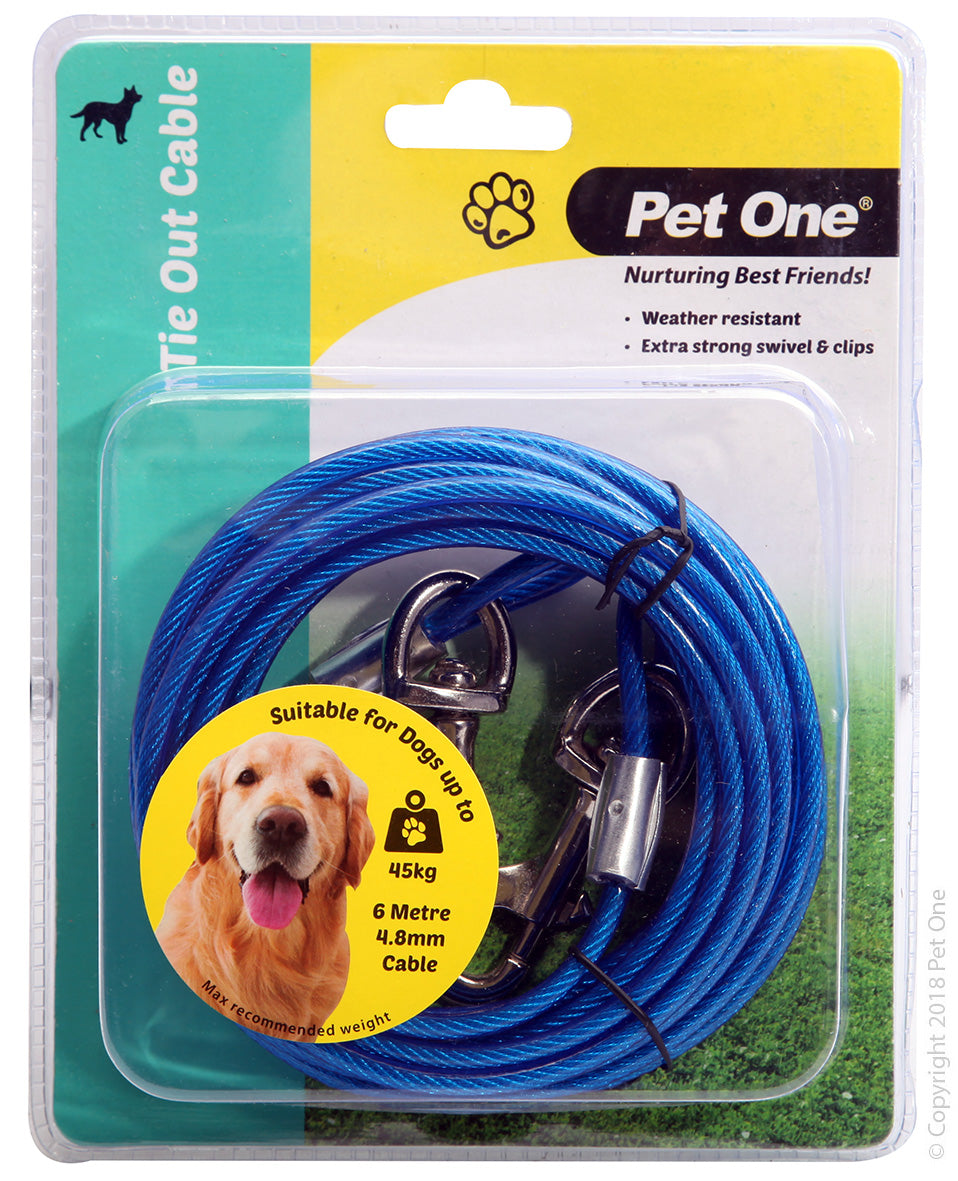Pet One Dog Tie Out Cable 6m (up to 45kg)