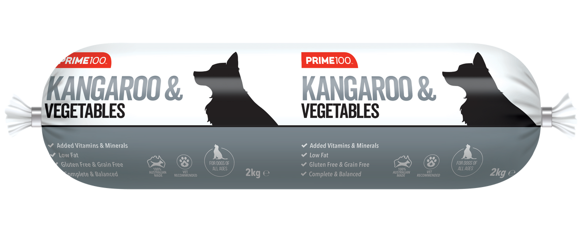 Prime100 Heritage Fresh Roll Kangaroo & Veg 2kg - front