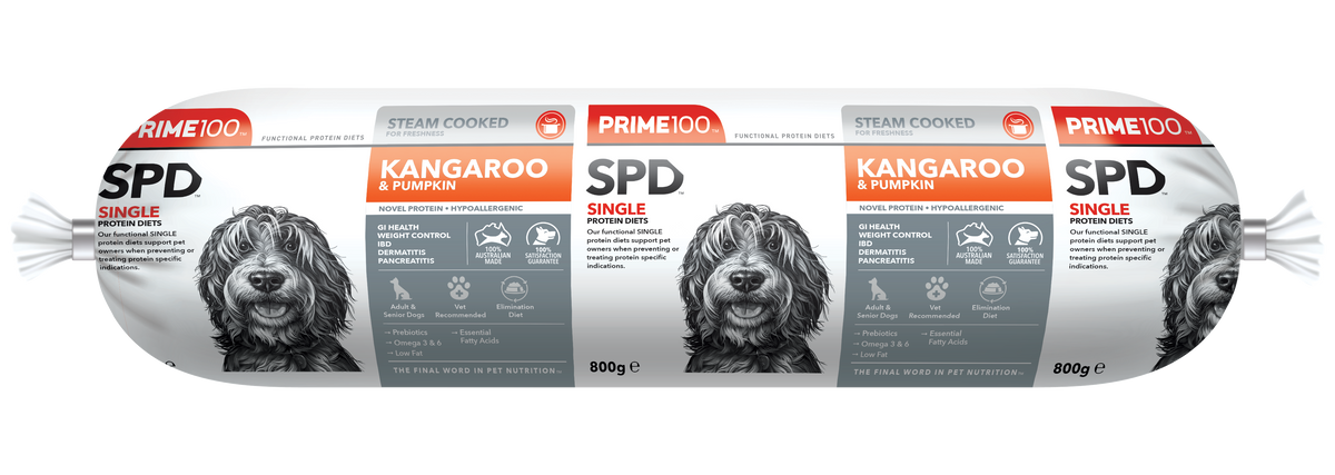 Prime100 SPD Fresh Roll Kangaroo & Pumpkin 800g - front