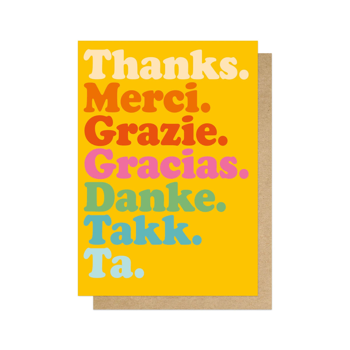 East End Prints Thanks Merci Grazie Card