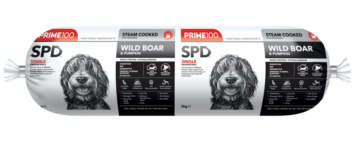 Prime100 SPD Fresh Roll Wild Boar & Pumpkin 2kg - front